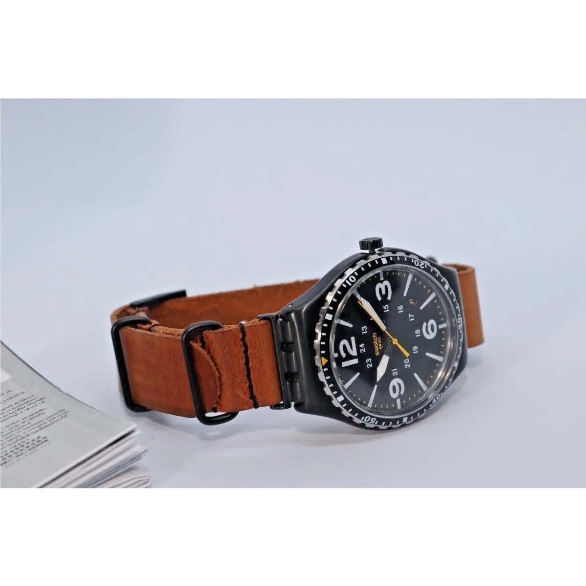 SWATCH IRONY Unisex brown leather watch ACSS07S108 - SKIN IRONY 42 BROWN LEATHER STRAP - Swatch  main image 2
