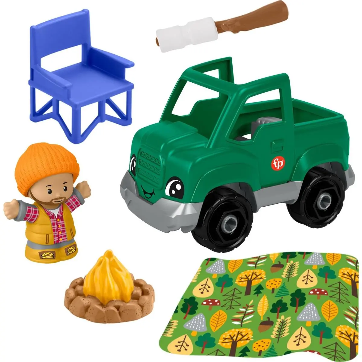 Little People Time to Camp Set 6 Piece Camping Toy Figure Playset For Toddlers