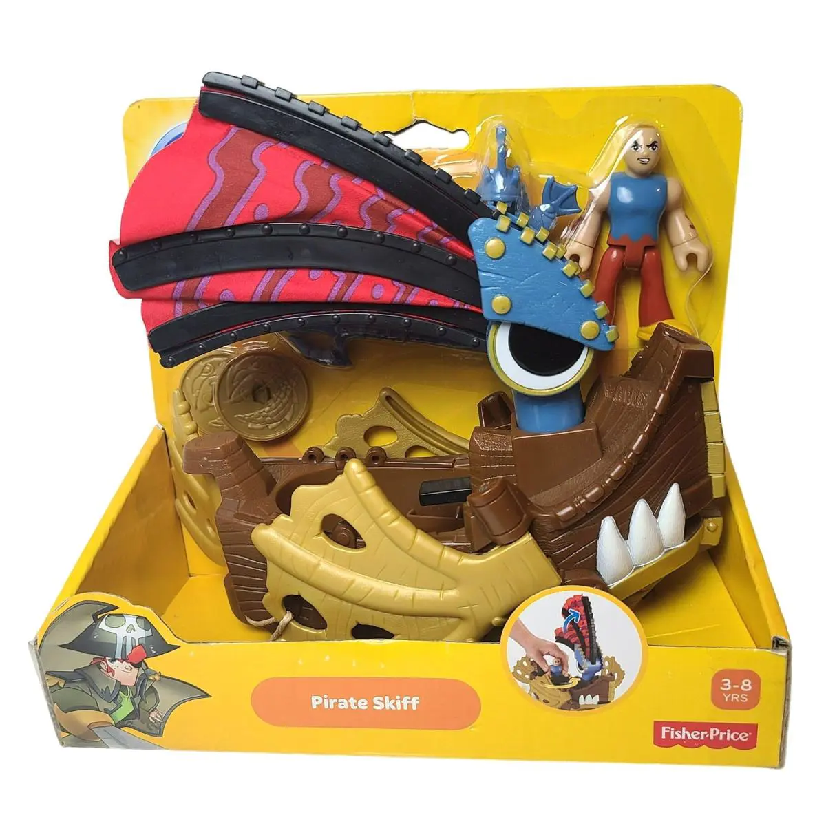 2013 Fisher-price Imaginext Pirate Skiff Action Figure Play Set Ages 3-8