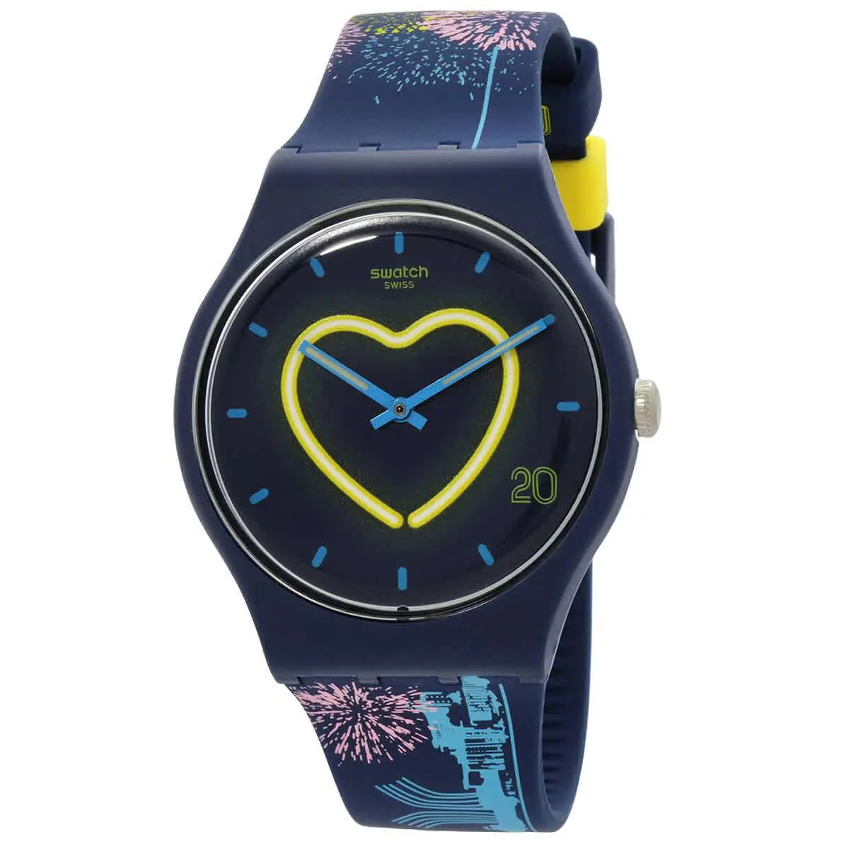 Lovemacau Quartz Blue Dial Unisex Watch SUOZ267 by Swatch