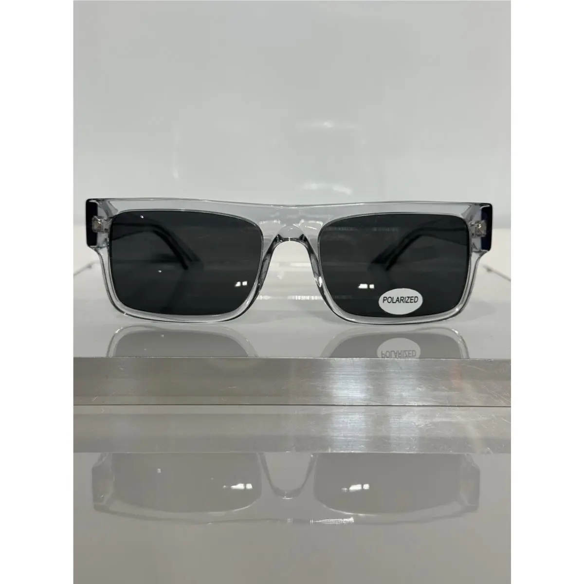 1of1 Prada Vpra01 Transparent Gray Acetate Men s Custom Polarized Sunglasses