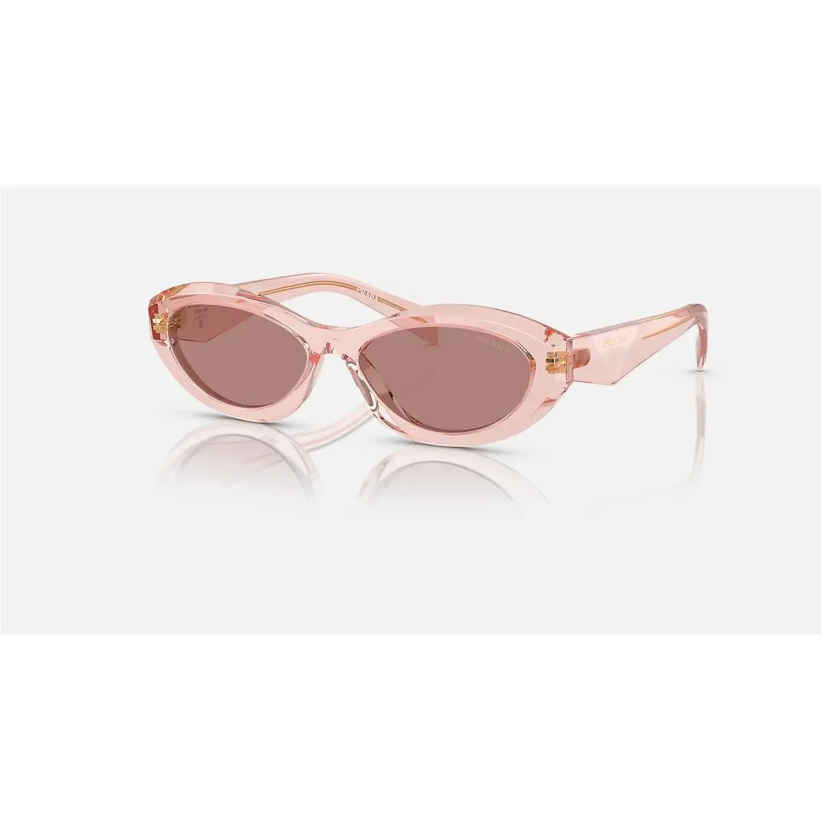Prada Sunglasses PR26ZS 19Q10D 55 Transparent Peach / Light Brown Lens