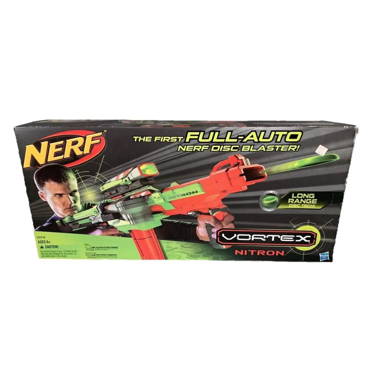 Nerf 32218 Vortex Nitron 1st Full Auto Disc Blaster Scope Xlr Motorized