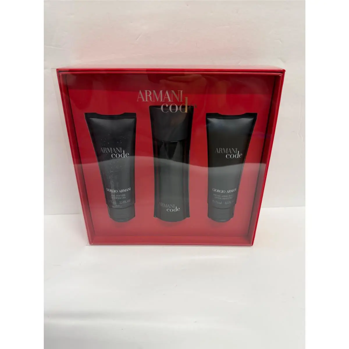 Armani Code BY Giorgio Armani Perfume Gift Set For Men 3X 2.5OZ Edt Asb S.gel