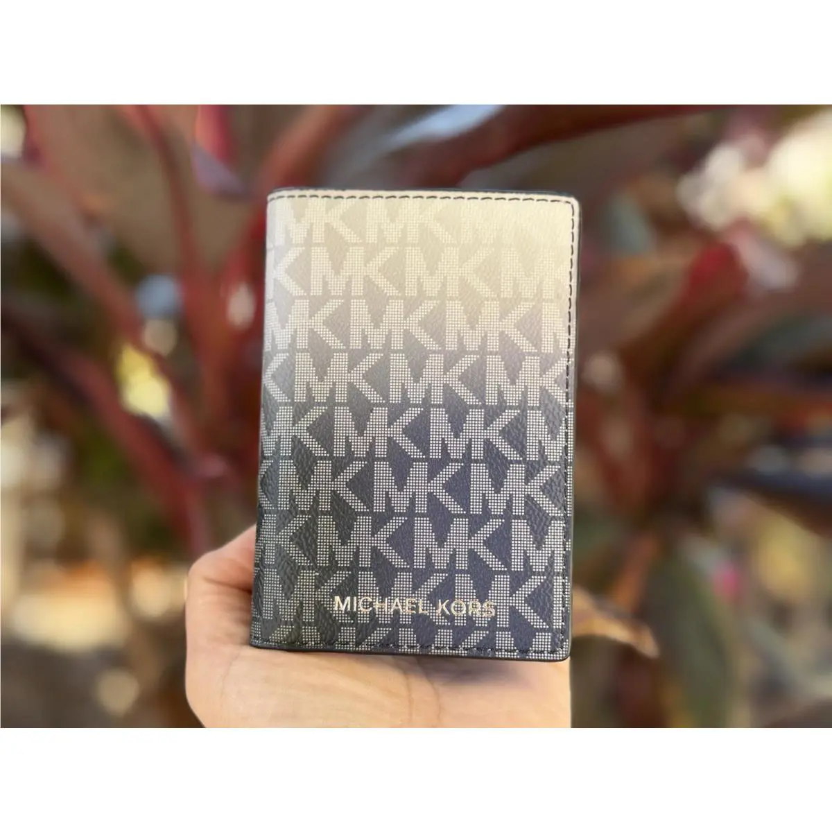 Cooper Folding Card Case Wallet Ombre MK Black Multi by Michael Kors