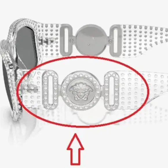 Versace VE 4361 Sunglasses Replacement Medusa Side Icon Logo W/crystals Limited