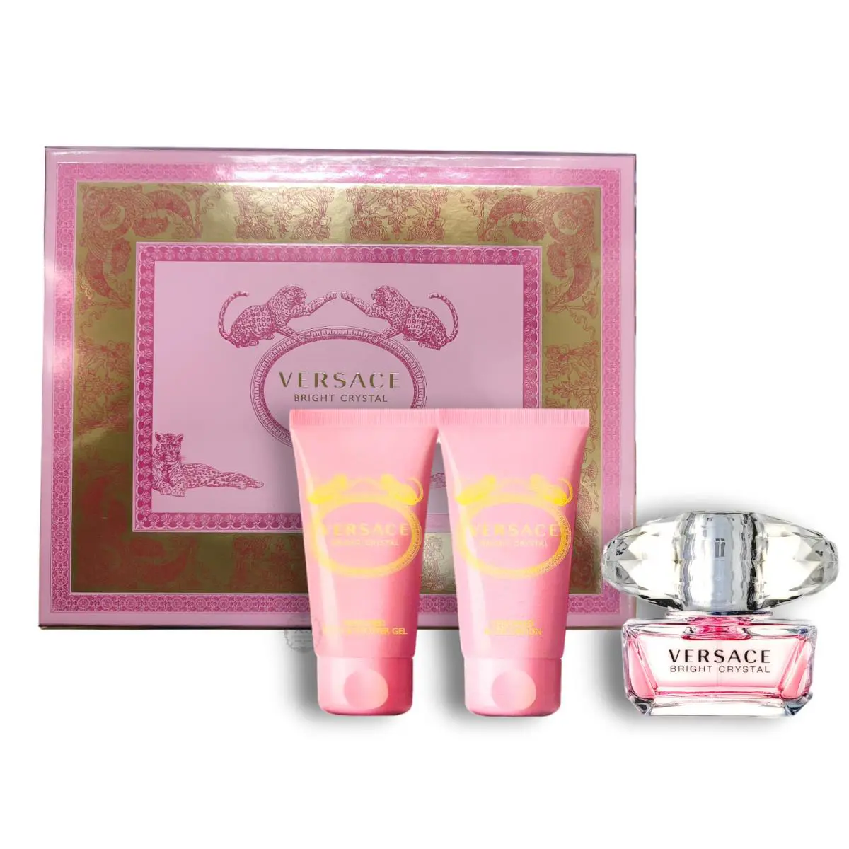 Versace Bright Cristal Eau de Toilette Body Lotion Shower Gel 1.7 Each Set