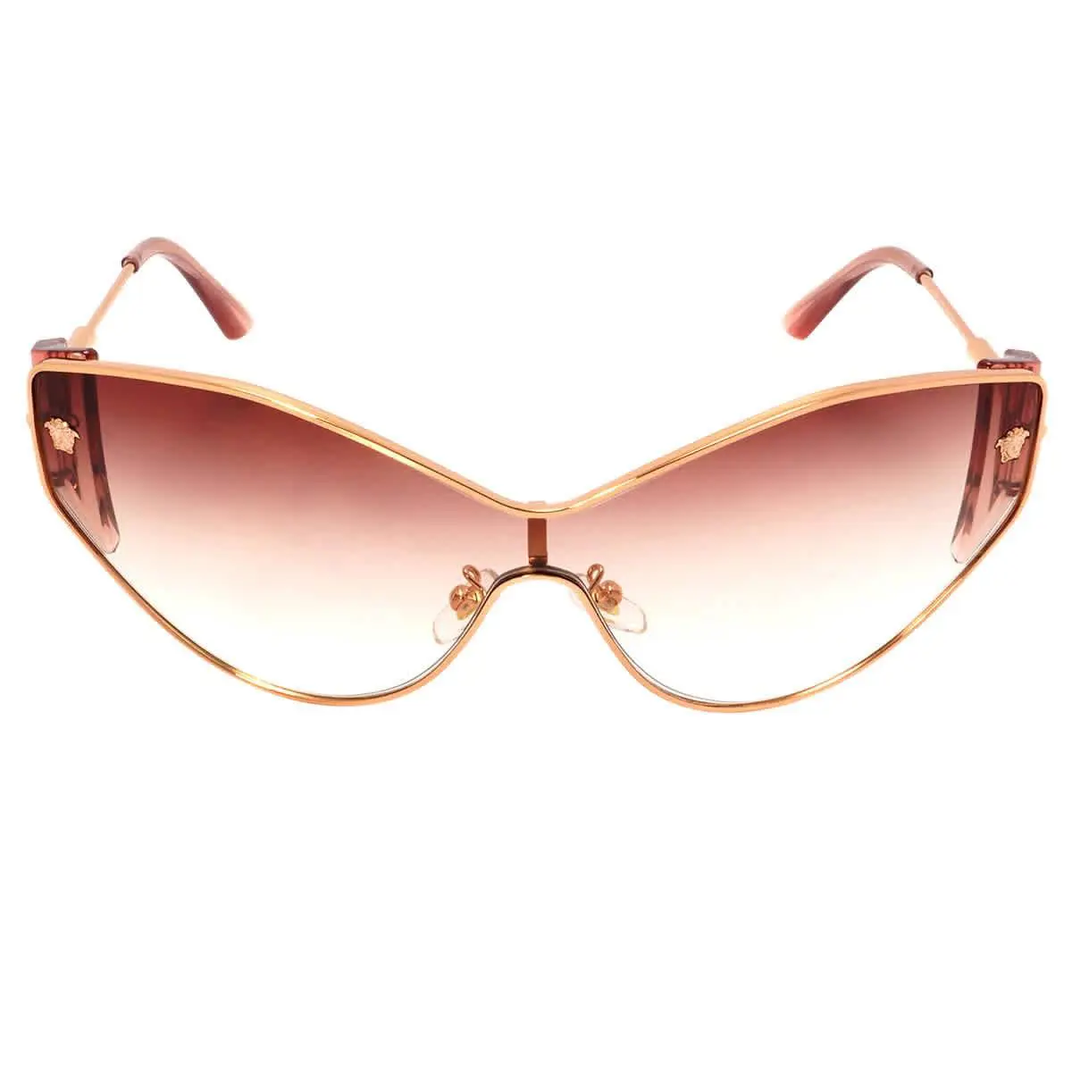 Versace Clear Gradient Orange Gradient Brown Cat Eye Ladies Sunglasses VE2239