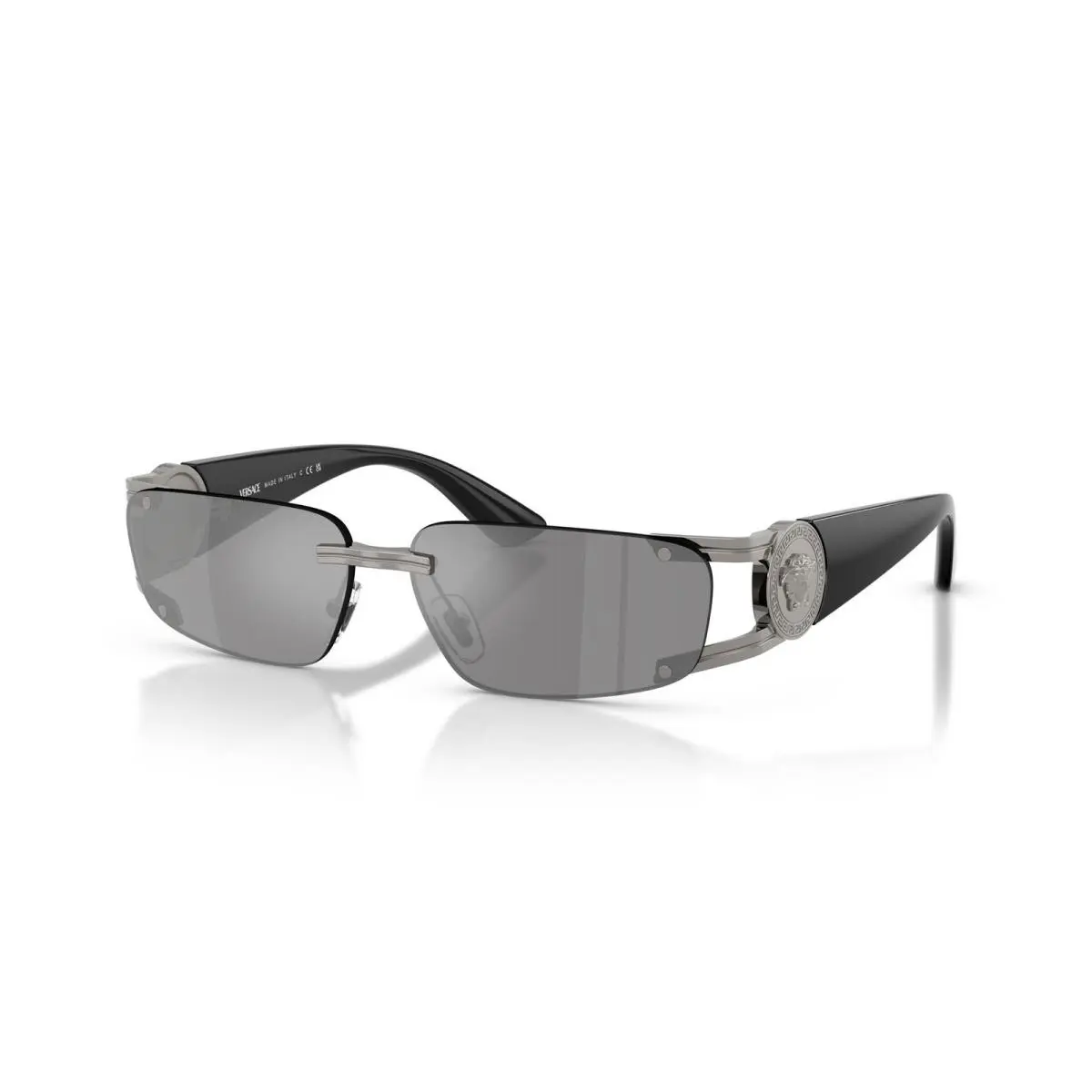VE2291 10006G Sunglasses 59mm Gunmetal / Dark Grey Mirror Silver Lens by Versace