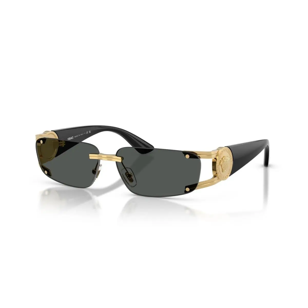 Versace VE2291 1002/87 Sunglasses 59mm Gold Black / Dark Grey Lens