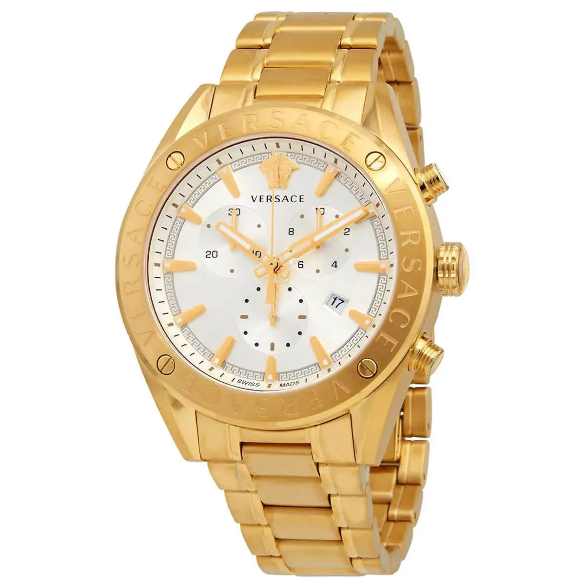 V-chrono Chronograph Quartz White Dial Men`s Watch VEHB00719 by Versace