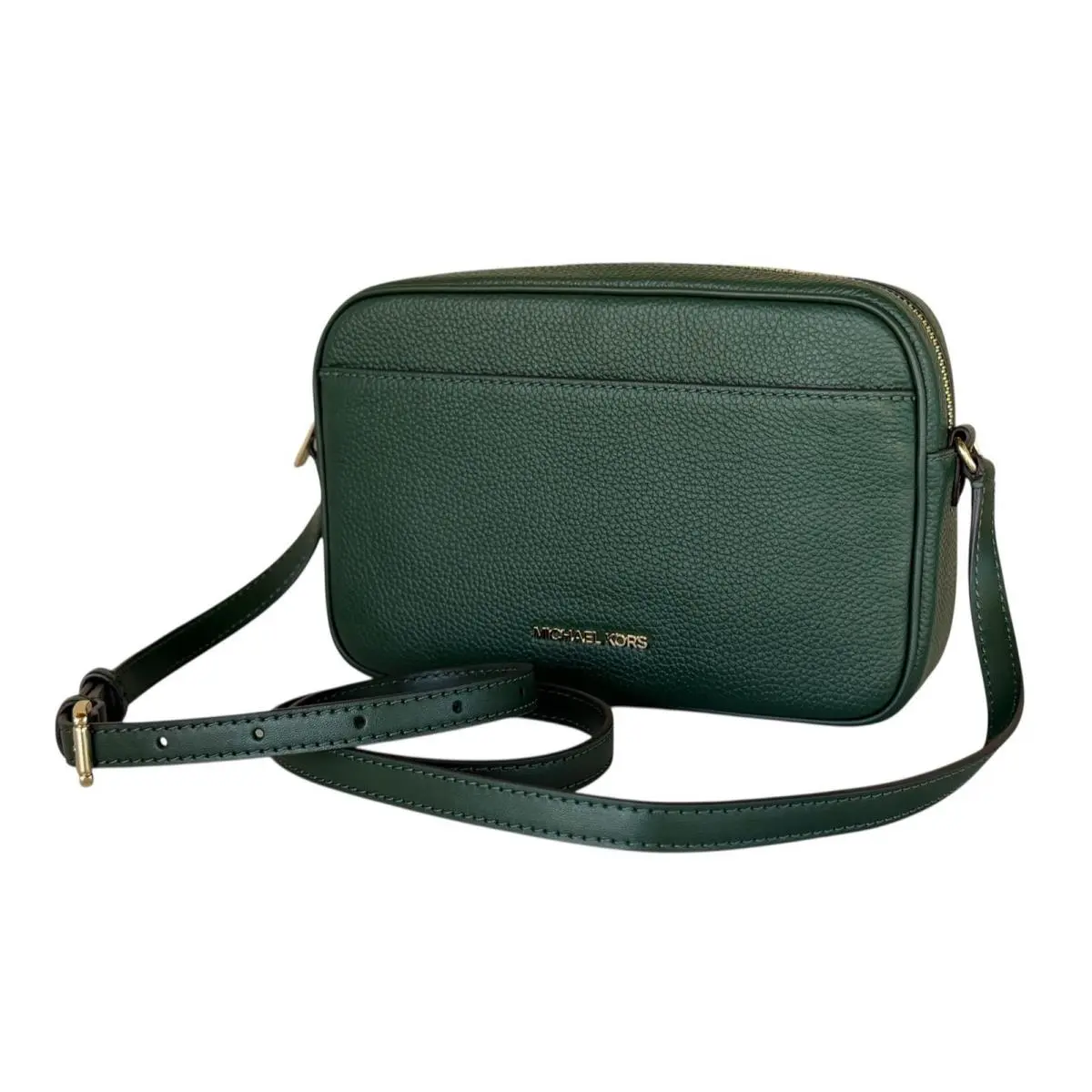 Jet Set Travel Large Camera Crossbody Leather Bag Dark Green by Michael Kors