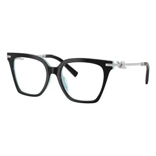 Tiffany TF2284B 8055 53 Black On Tiffany Blue Silver 53 mm Women`s Eyeglasses