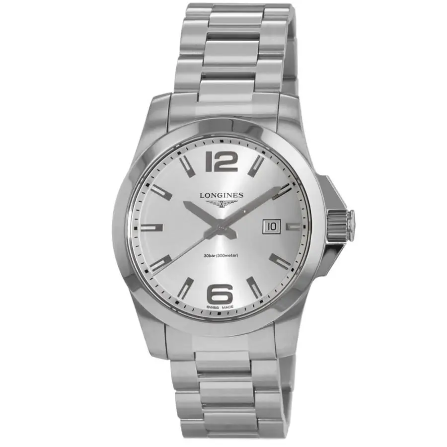 Longines Conquest Quartz Silver Dial Stainless Men`s Watch L3.760.4.76.6