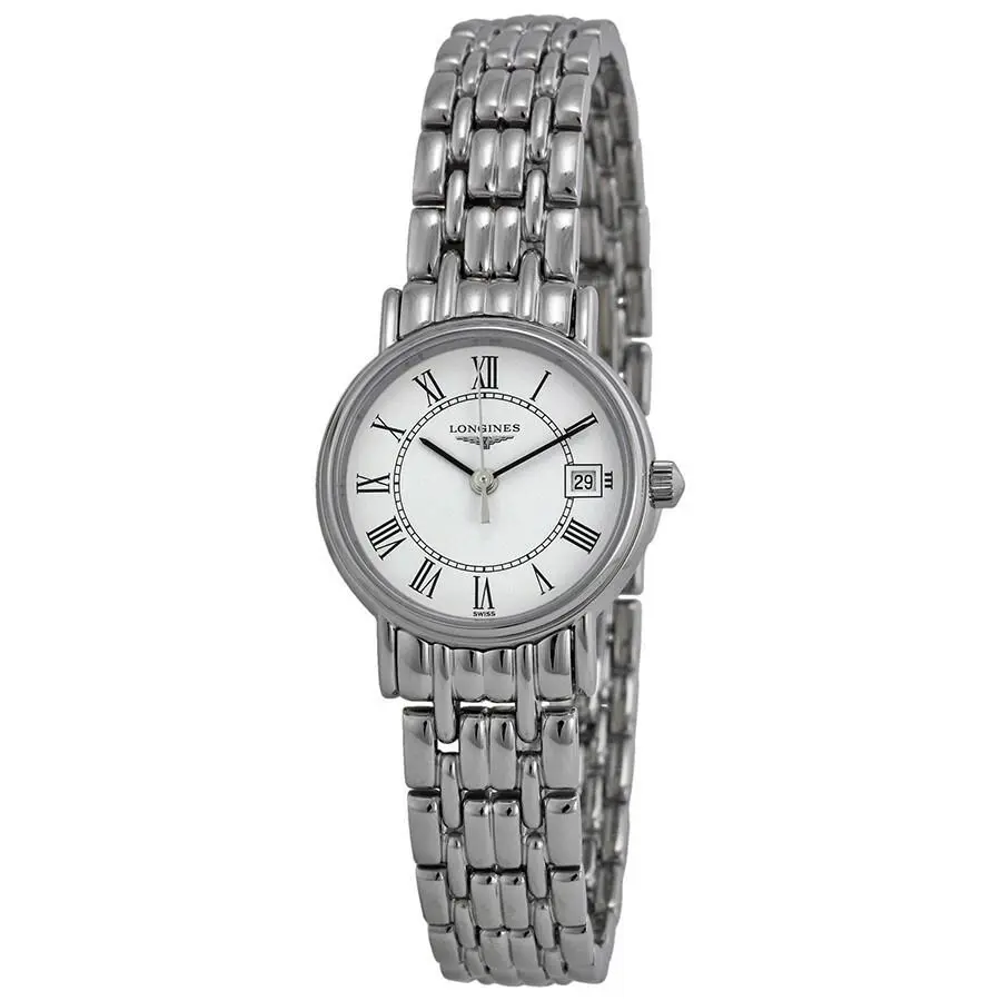 Longines La Grande Classique Presence Ladies Watch L42204116 - Dial: White, Band: Black, Silver, Bezel: Silver