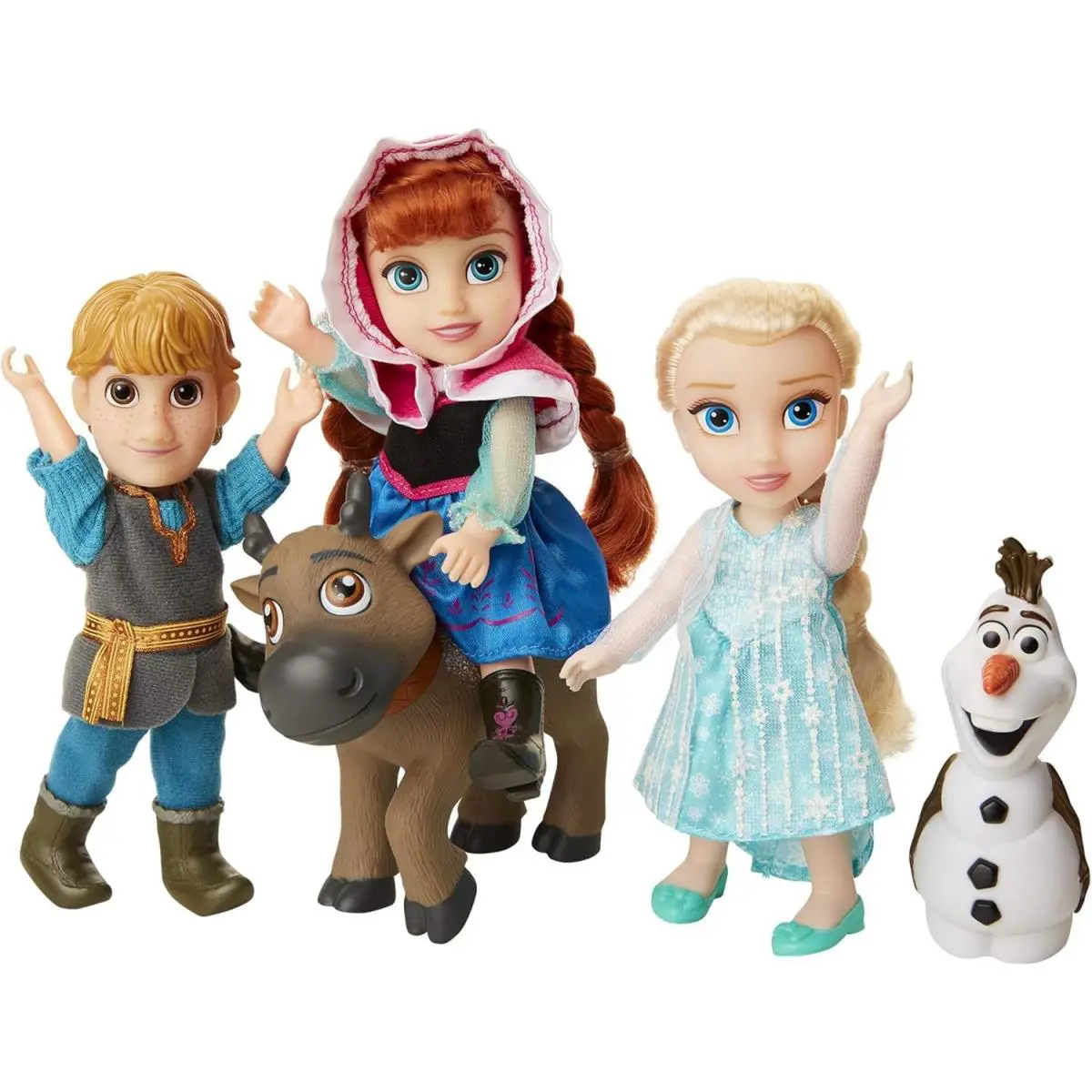 Disney Frozen Deluxe Petite Doll Gift Set 6inch Anna Elsa Kristoff Sven Olaf