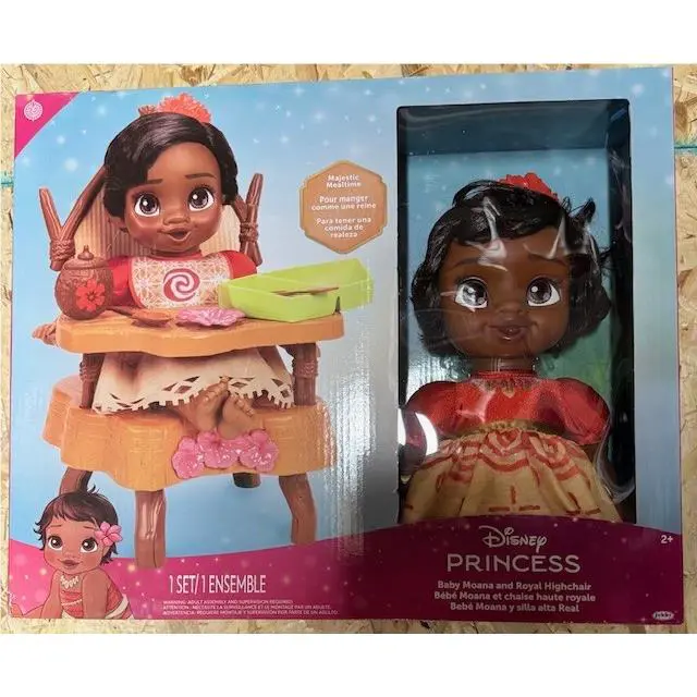Disney Princess Baby Moana and Royal Highchair Mealtime Set Toy US