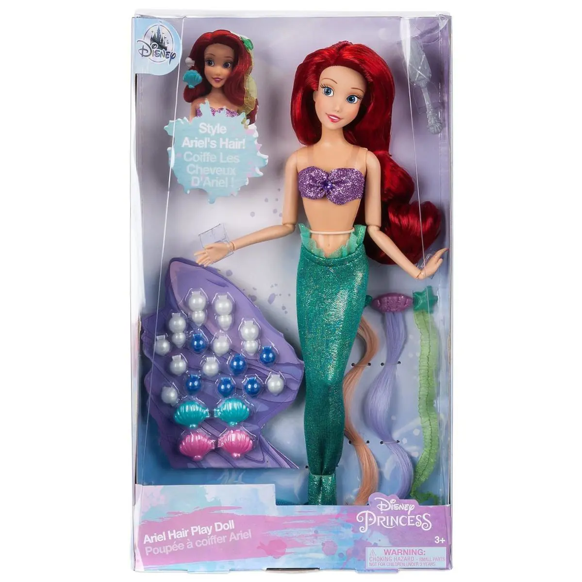 Disney Princess The Little Mermaid Ariel Hair Play 11.5-Inch Doll