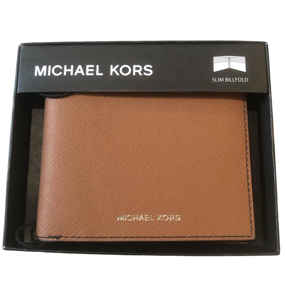 Michael Kors MK Men’s Slim Billfold Brown Leather Wallet 86F2SANF5V