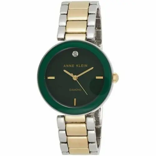 Anne Klein AK-1363GNTT Two-tone Green Dial Womens Elegant Quartz Watch