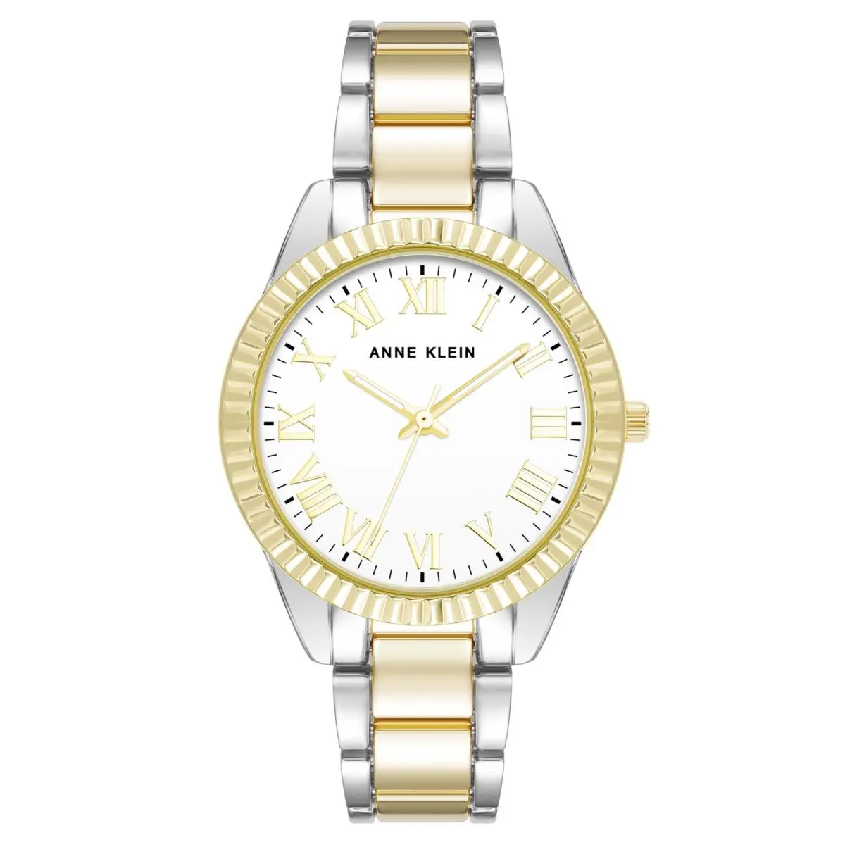 Anne Klein AK-5085WTTT Womens Quartz Bracelet Watch White Two-tone