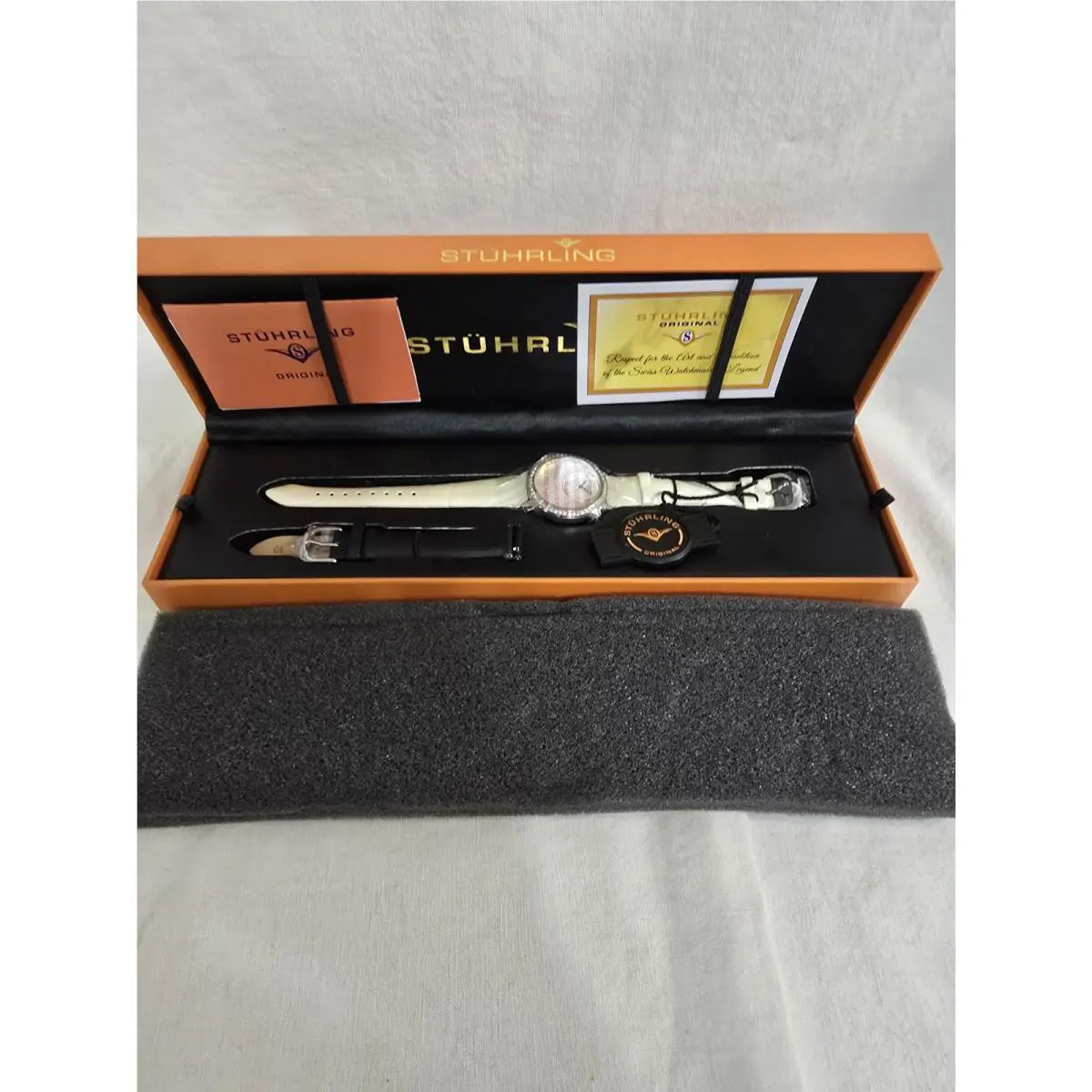 Stuhrling Original Women`s Analog Winchester Tiara Swiss Quartz 2 Bands