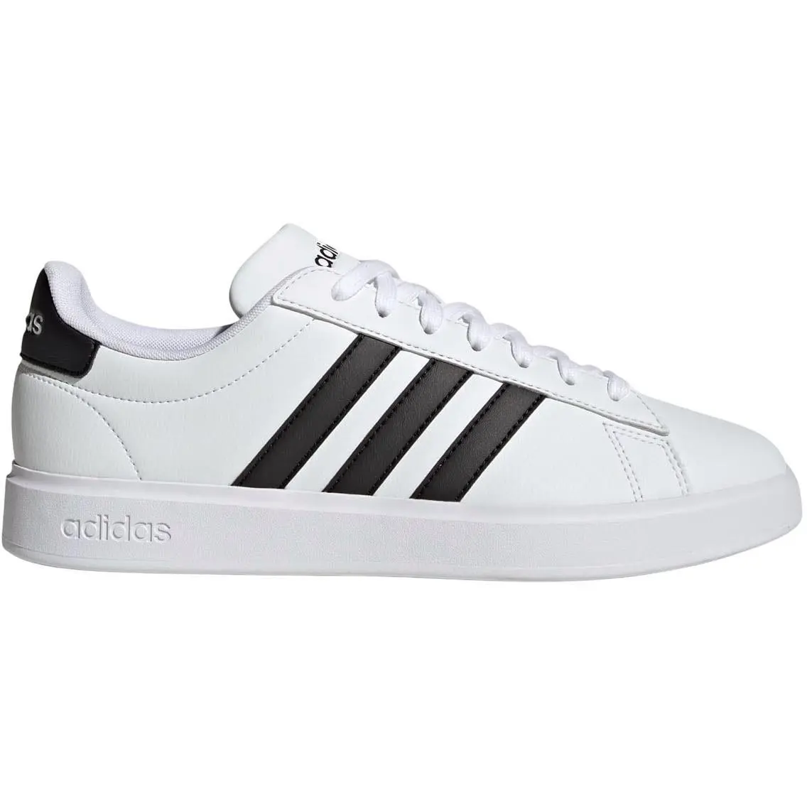 Adidas Mens Grand Court 2.0 Low Top Sneakers - Ftwwht / Cblack / Ftwwht - Black