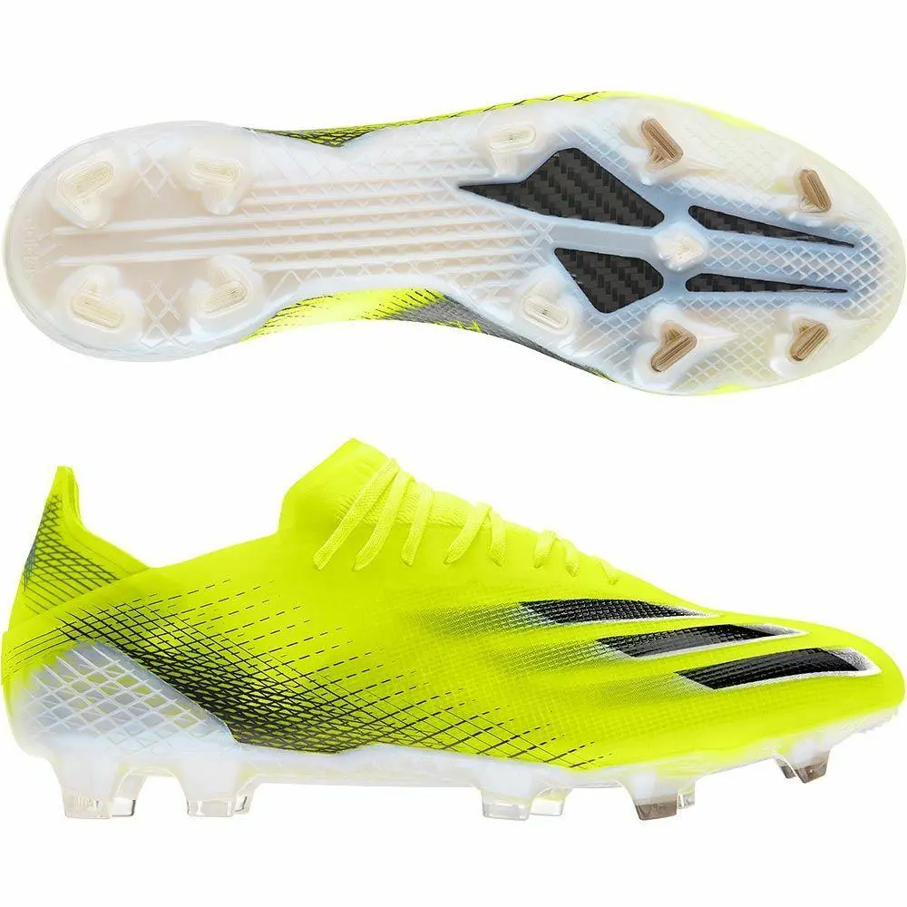 Adidas Ghosted FG Firm Ground Volt Black Logo Soccer Cleats Shoes Men Size