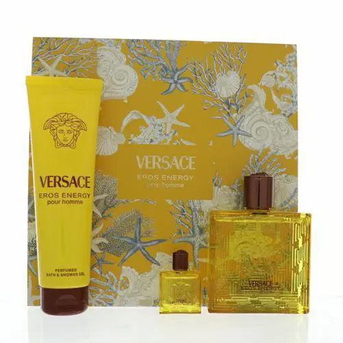 Eros Energy by Versace Gift Set For Men 3 Piece Set For Men: 3.4 Oz Eau De