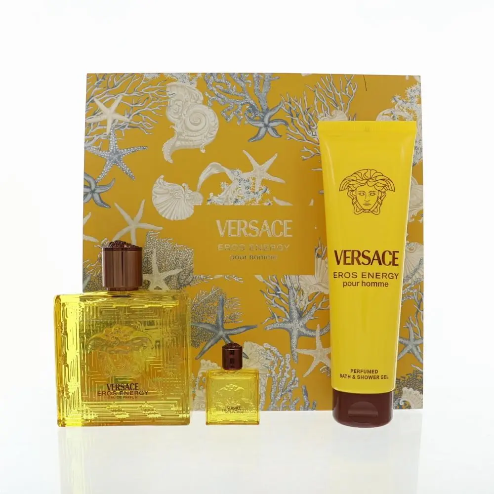 Eros Energy by Versace Gift Set For Men 3 Piece Set For Men: 3.4 Oz Eau De