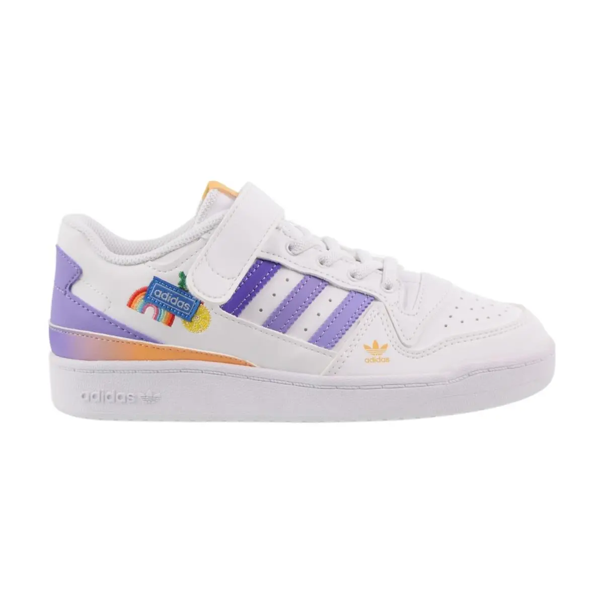 Adidas Forum Low `fruits Rainbow Patches Little Kids` Shoes Cloud White-purple