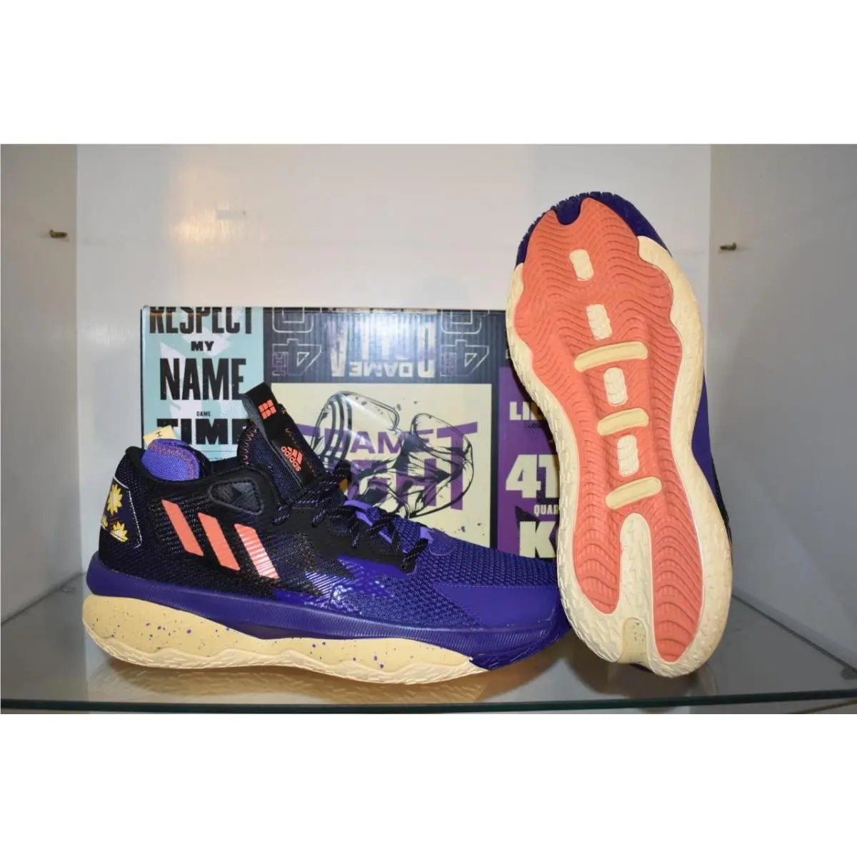 Adidas Dame 8 Men`s Basketball Shoes GZ4626 Purple/black/orange