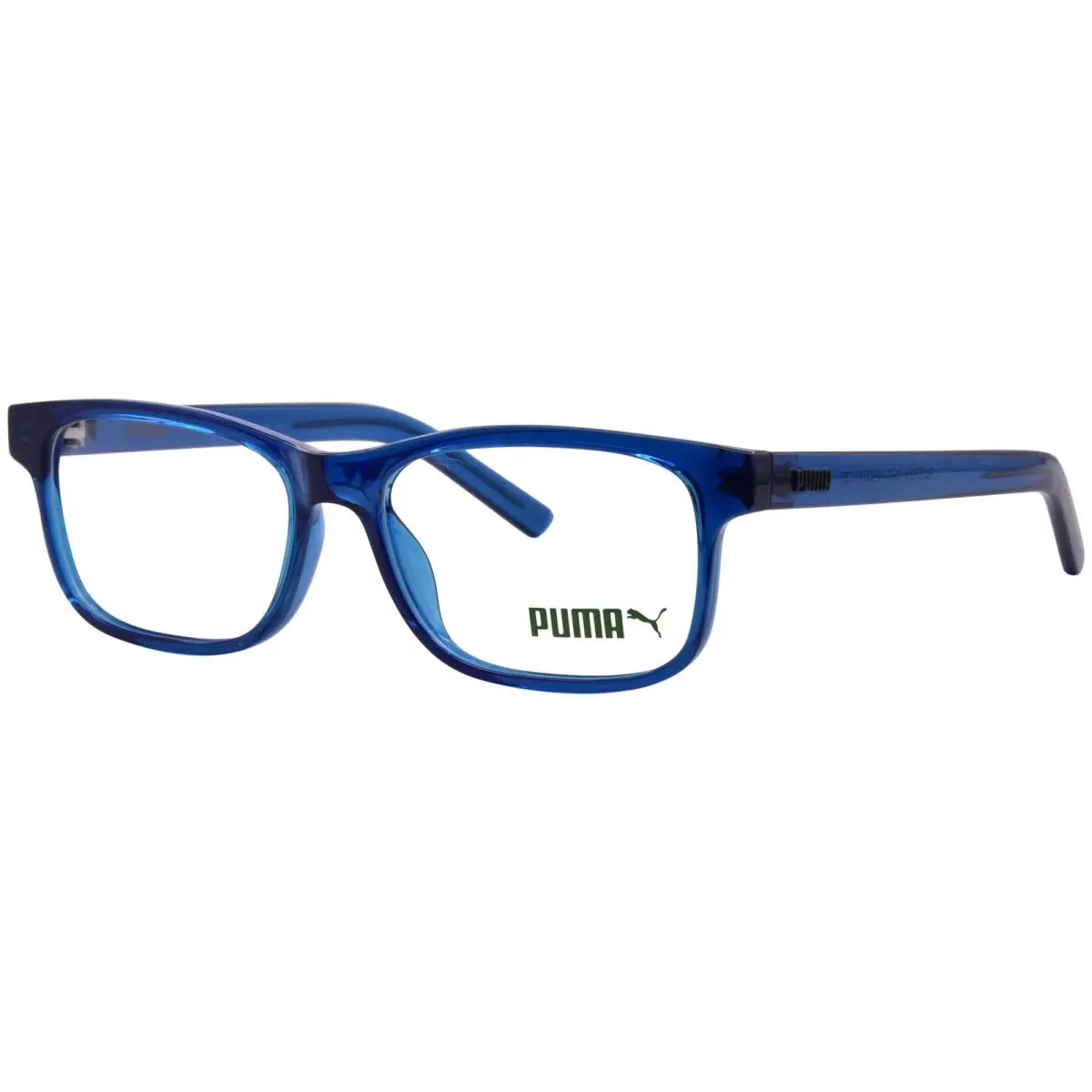 Puma PJ0086O 007 Eyeglasses Frame Youth Kids Blue Full Rim Rectangle Shape 49mm