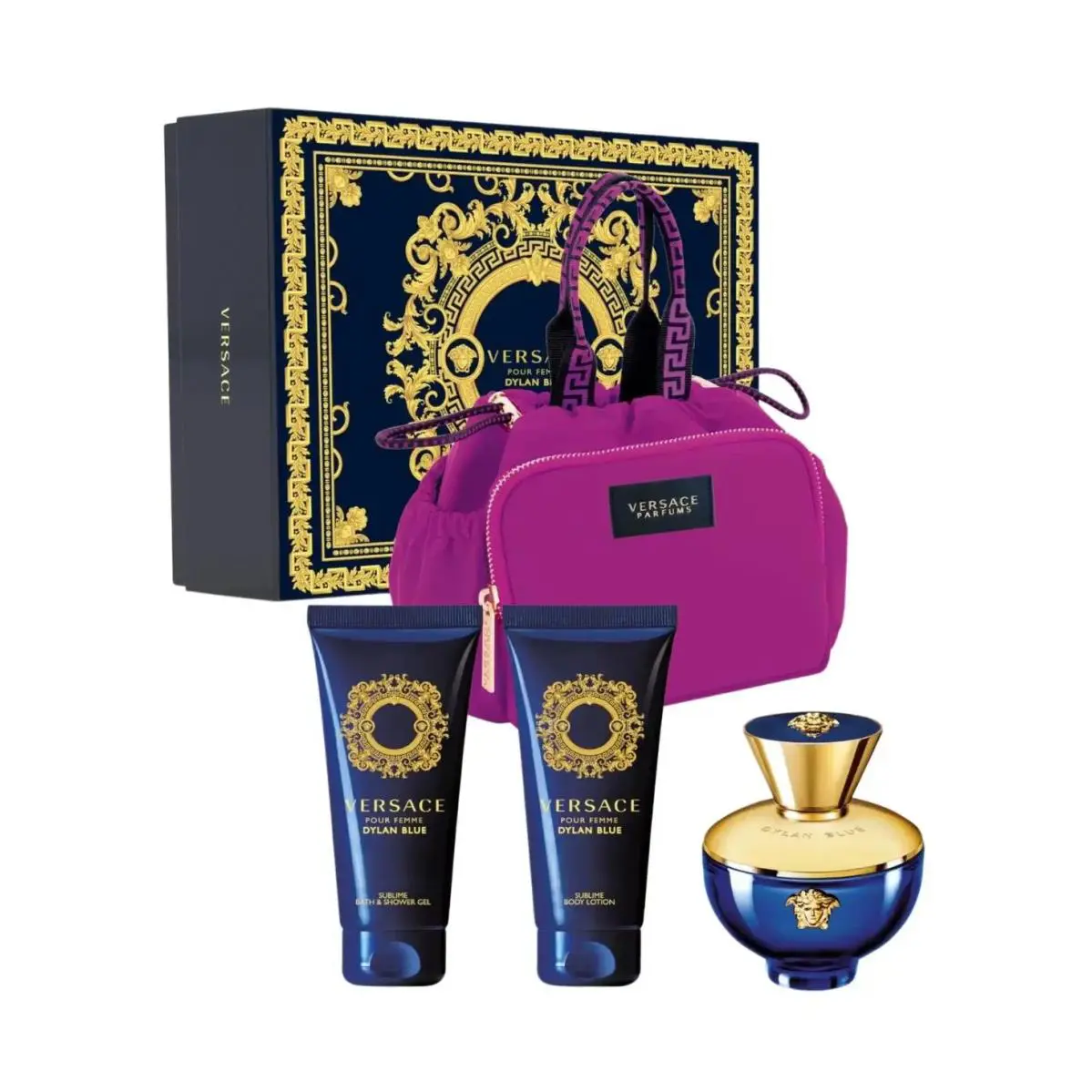 Dylan Blue by Versace Fragrance For Women 4 Piece Gift Set