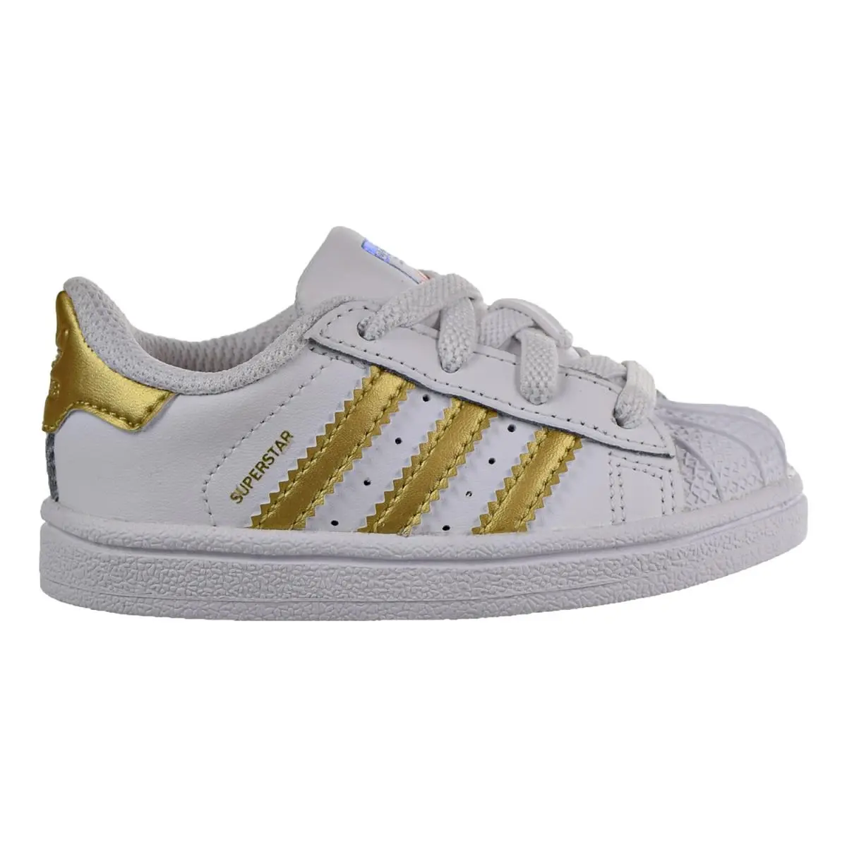 Adidas Superstar Toddler Shoes White-metallic Gold-blue-scarlet b39401 - White-Metallic Gold-Blue-Scarlet
