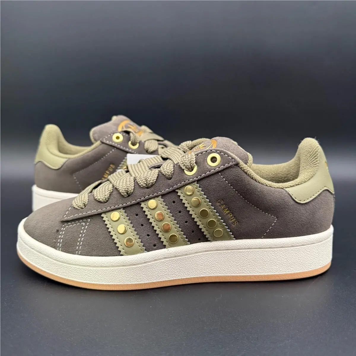 Adidas Women`s Sneakers Campus 00s W Shadow Olive Orbit Green Gold Metallic 333