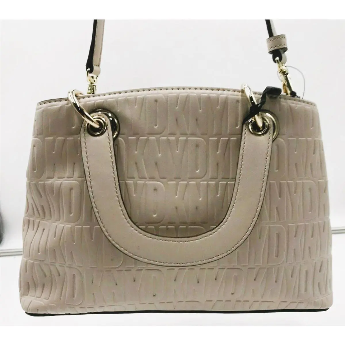 Dkny Small Satchel Convertible Crossbody Embossed Signature Logo 2-Compartments