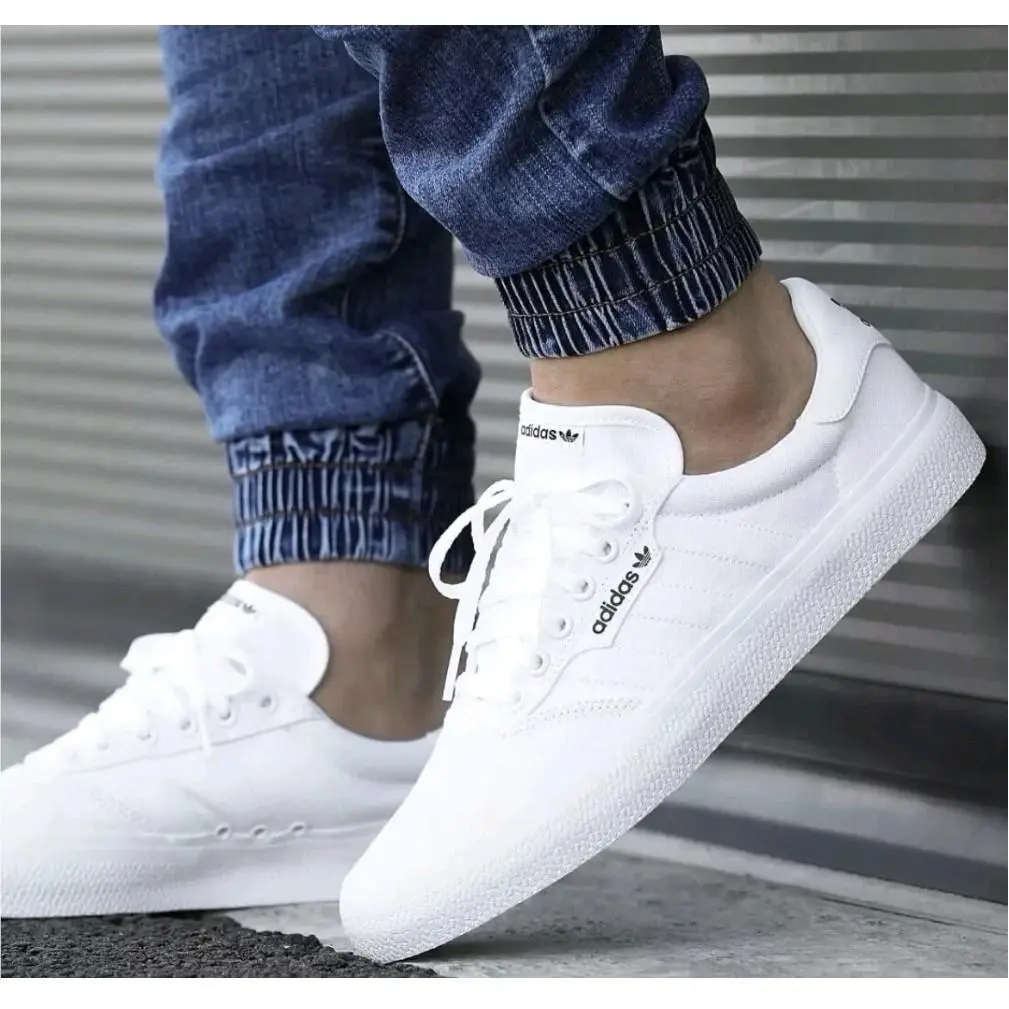 Adidas Men`s Sz 9 3MC Vulc B22705 White Canvas Lace-up Athletic Shoes Sneakers