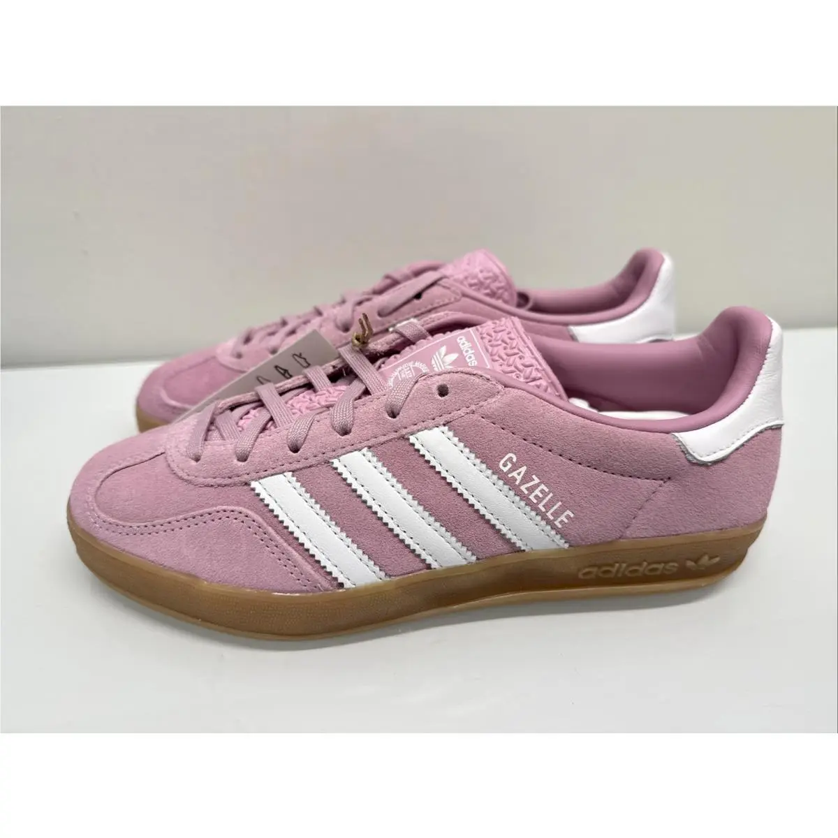 Women`s  Gazelle Indoor Pink/white/gum JS1395 Women`s 6.5 by Adidas
