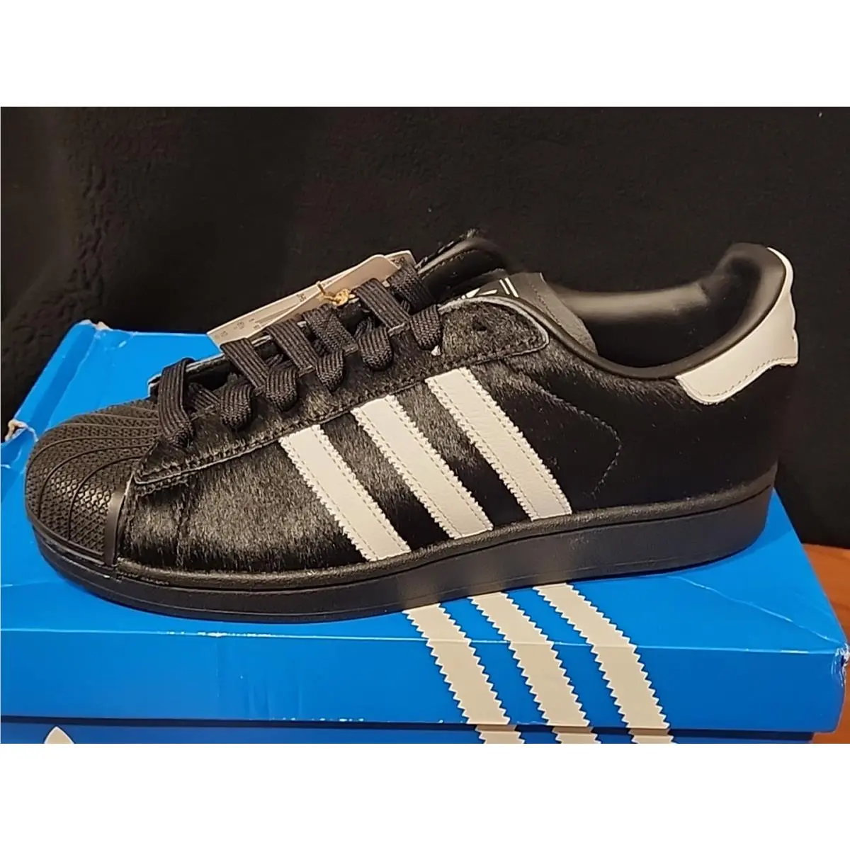 Adidas Superstar II W Fur Women`s Shoes Sz 10 Core Black/white jh9475