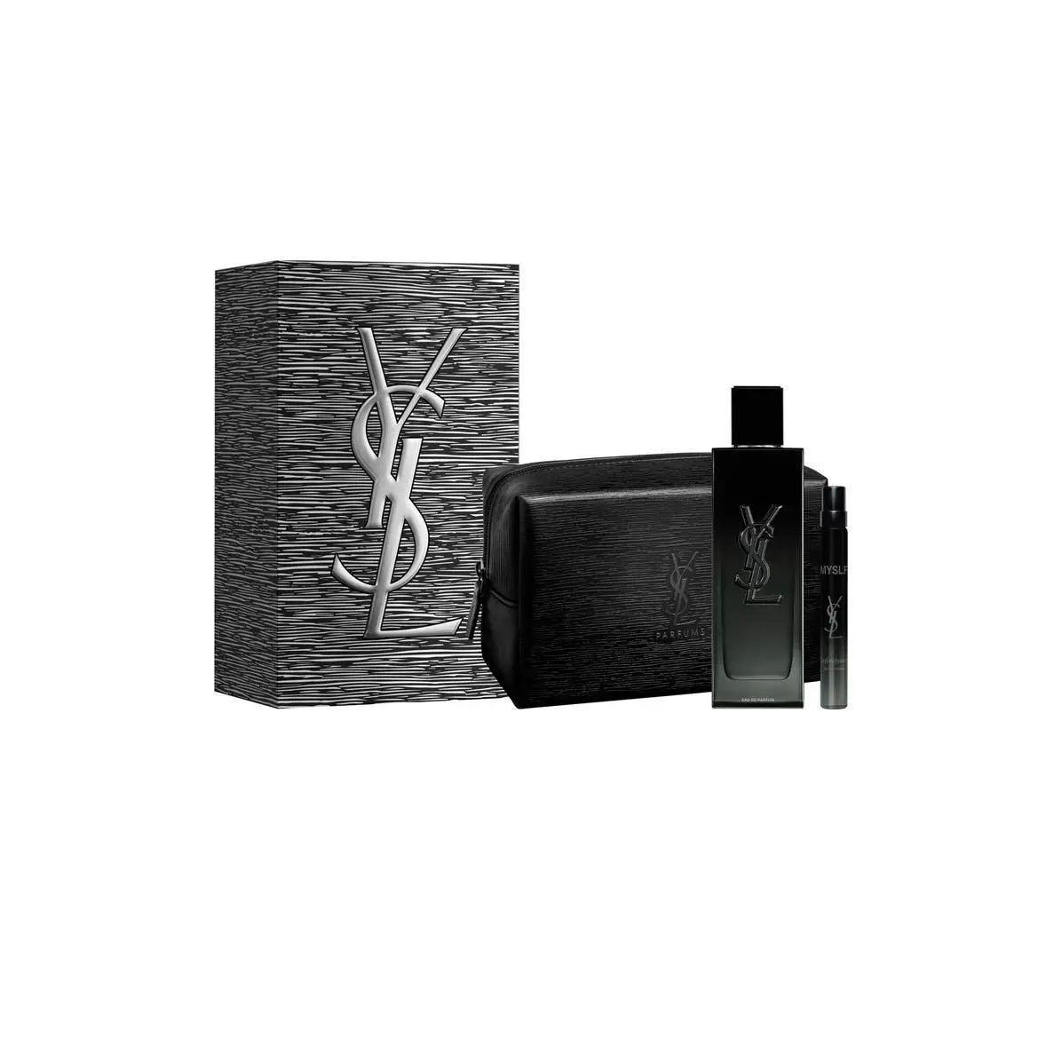 Yves Saint Laurent Ysl Myself 3 Piece Gift Set For Men - 3.4 OZ Edp + 0.33 OZ Edp + Pouch