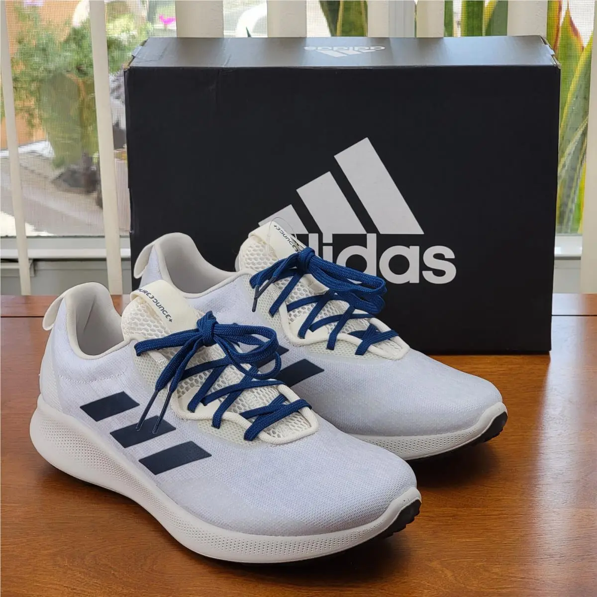 Adidas Purebounce+ Street Running Shoes BC1038 White/navi 11.5 Men`s Sneakers