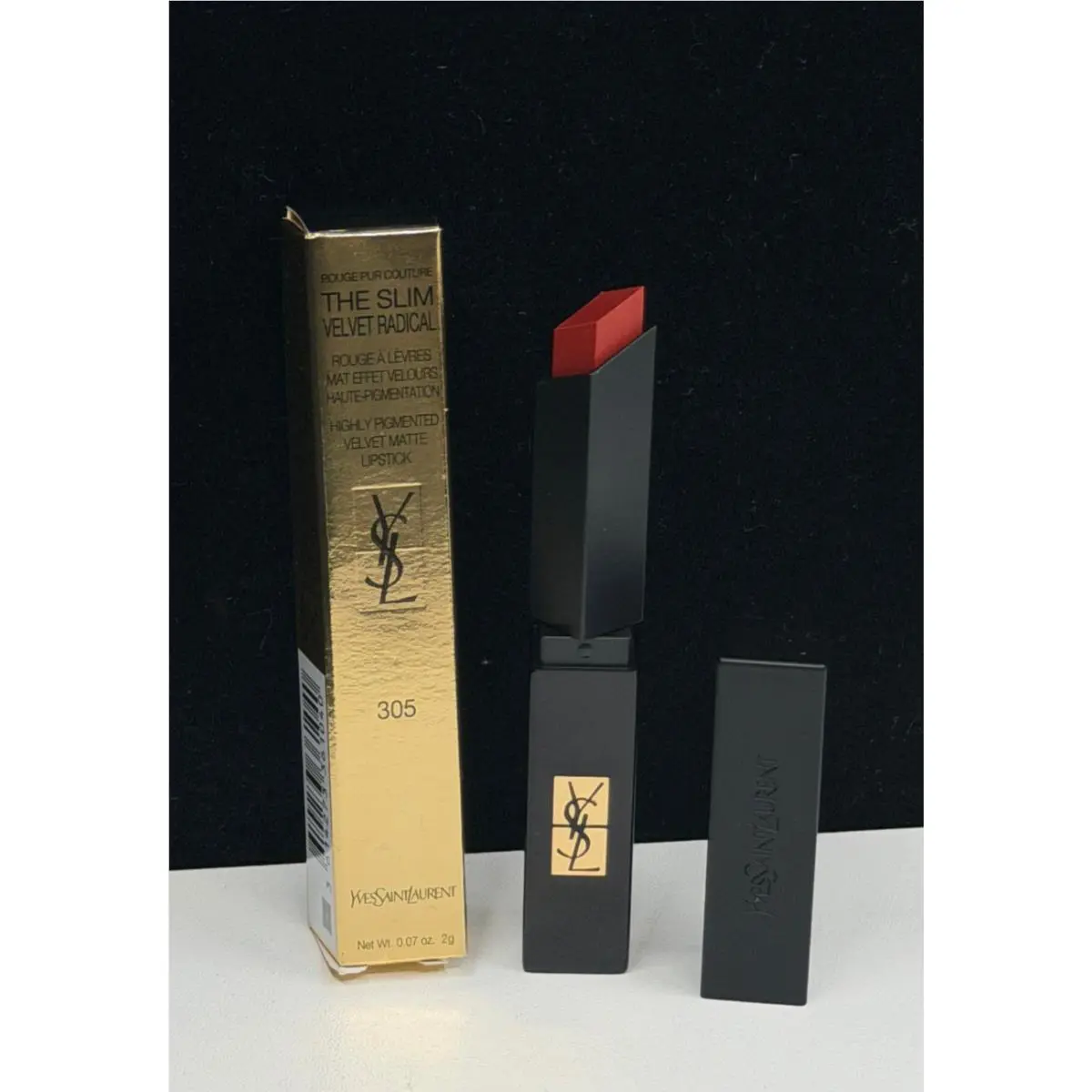 Yves Saint Laurent Ysl The Slim Velvet Radical Matte 305 Orange Surge Lipstick 0.07 oz