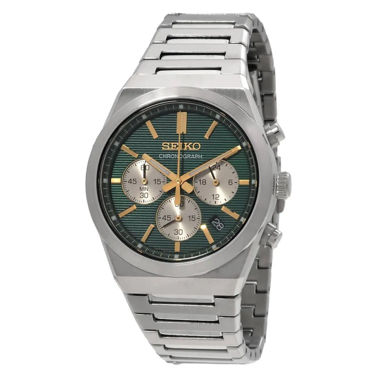 Seiko Sport Chronograph Quartz Green Dial Men`s Watch SSB461P1