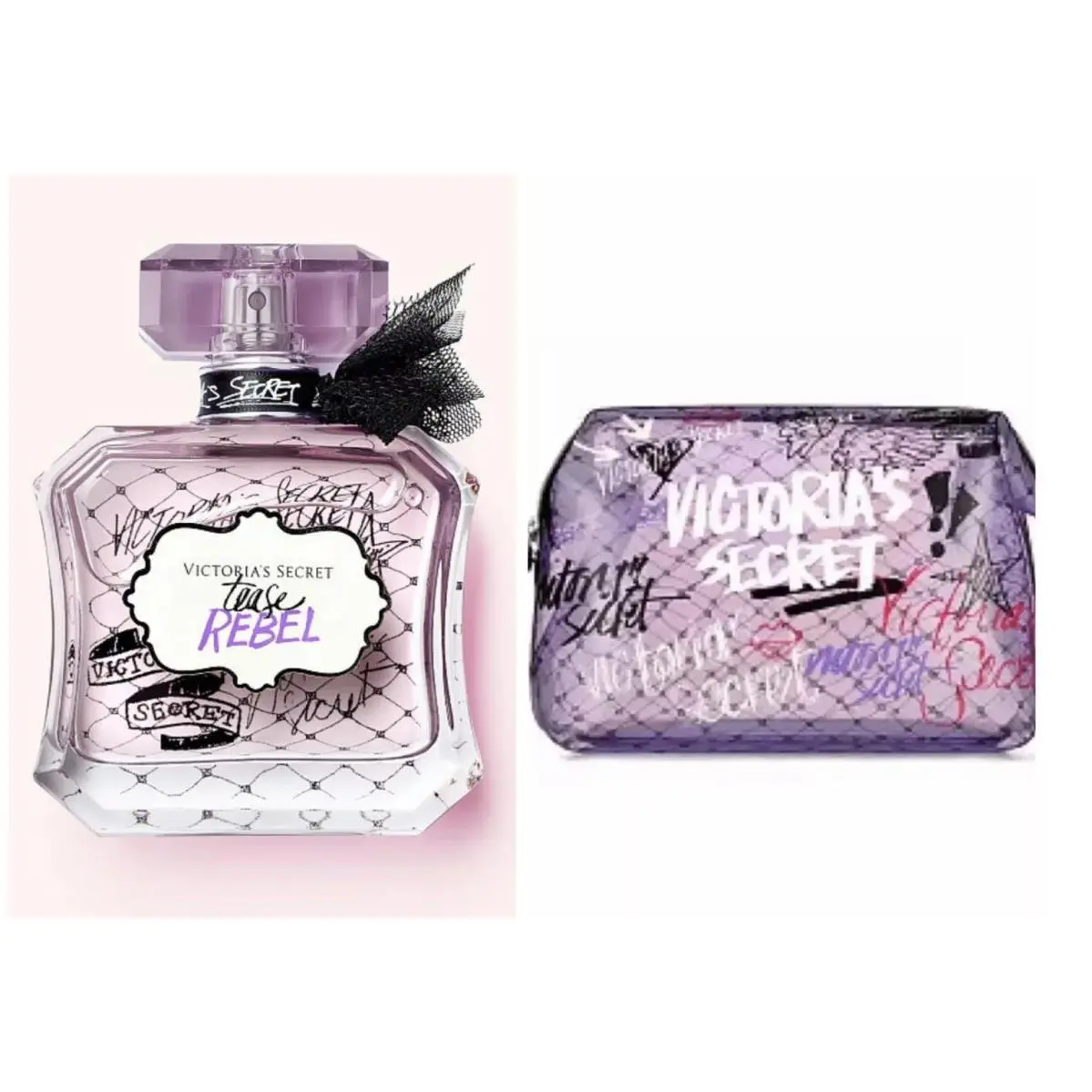 Victoria`s Secret Tease Rebel Eau de Parfum 1.7 Fl.oz. and Beauty Bag