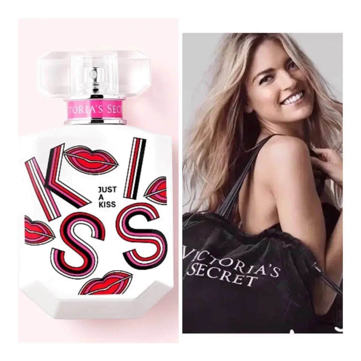 Victoria’s Secret Just A Kiss Eau de Parfum 1.7 Fl.oz. and VS Tote Bag