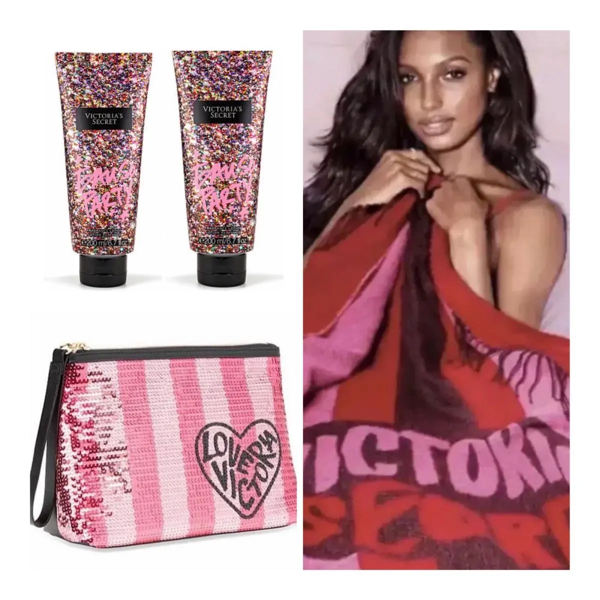 Victoria’s Secret Eau SO Party Fragrance Lotion 2 / Beauty Bag / Throw Blanket