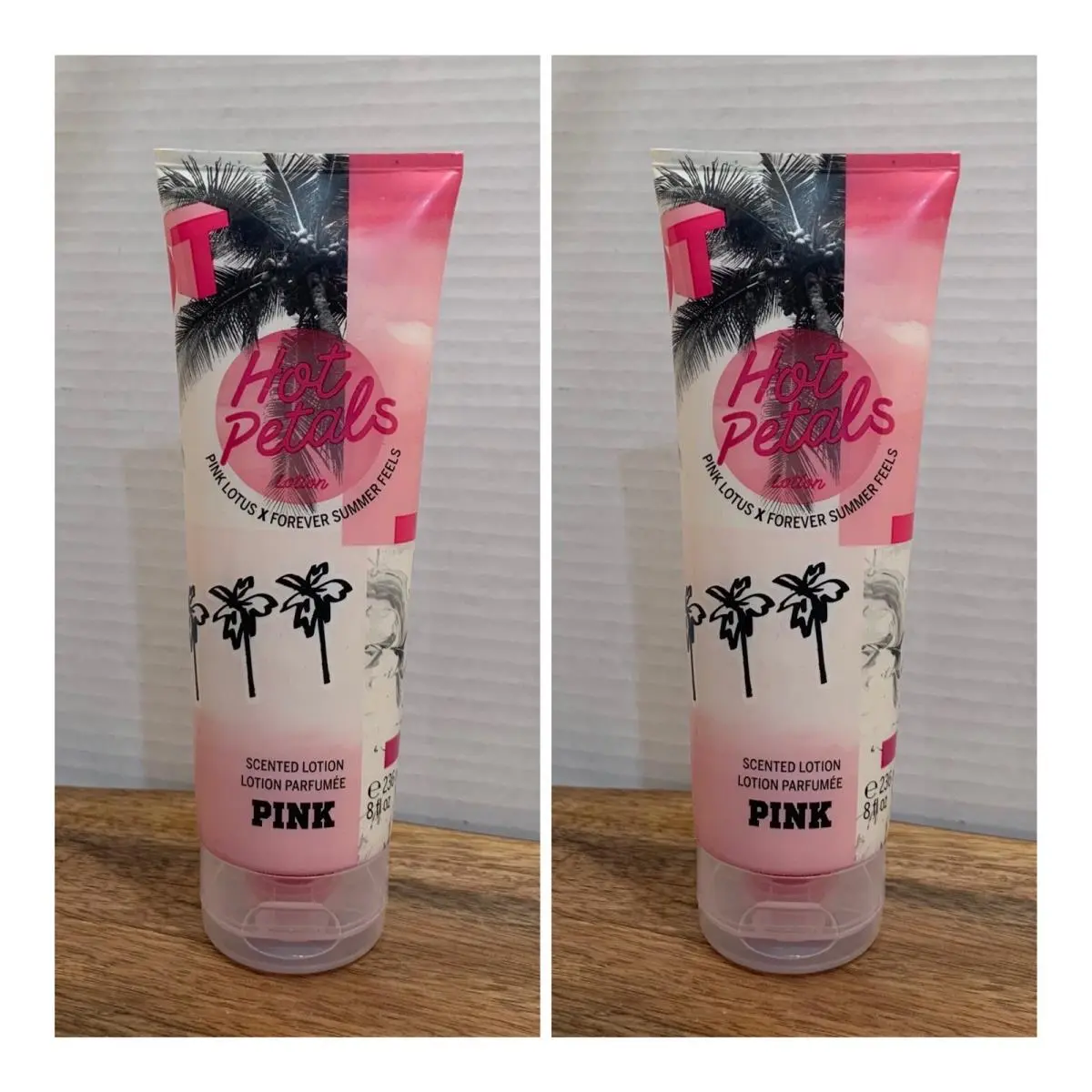 Victoria’s Secret Pink Hot Petals Scented Lotion 8 Fl.oz. Lot of 2