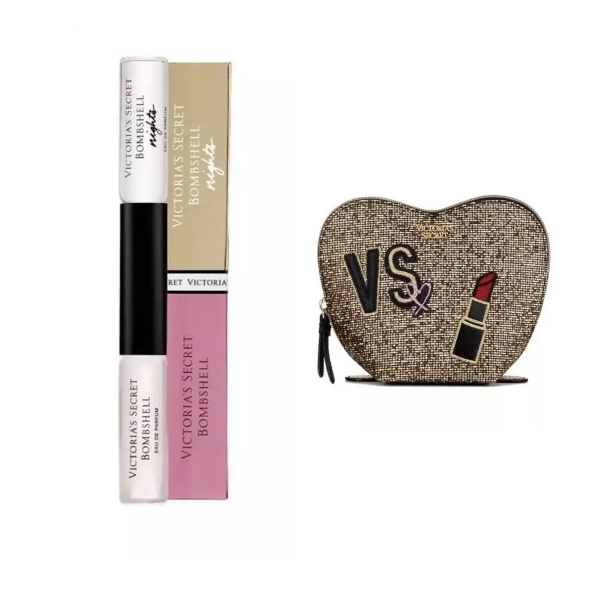 Victoria`s Secret Bombshell Nights Edp Rollerball Duo and VS Beauty Bag