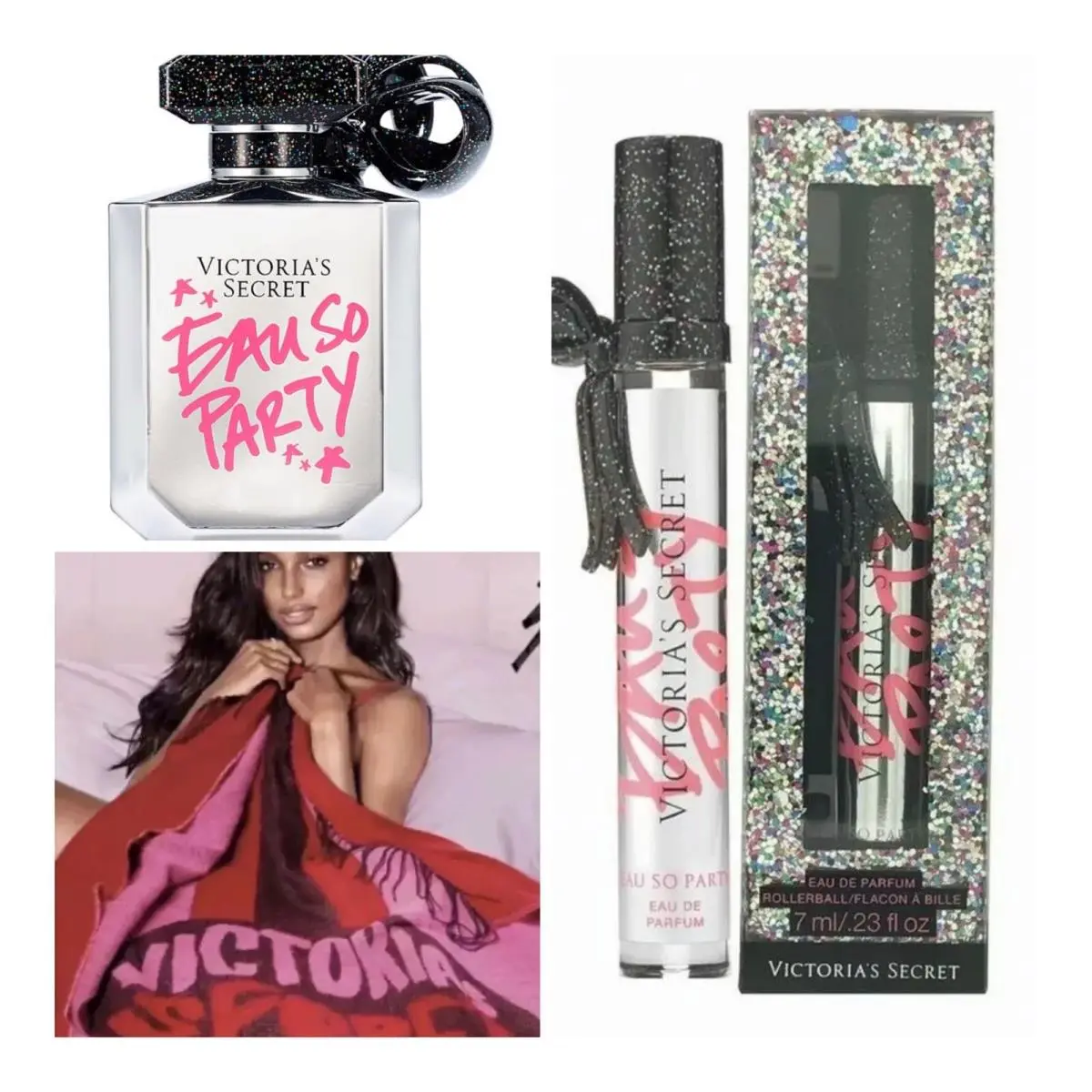 Victoria’s Secret Eau SO Party Edp 1.7 Fl.oz. / Rollerball / Throw Blanket